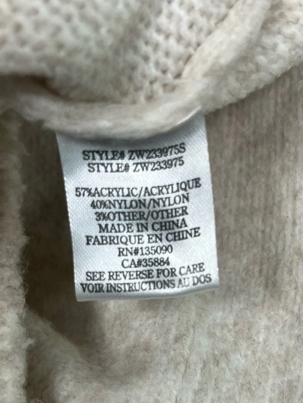 Z supply Milan CIAO ribbed crew sweater light oatmeal size m